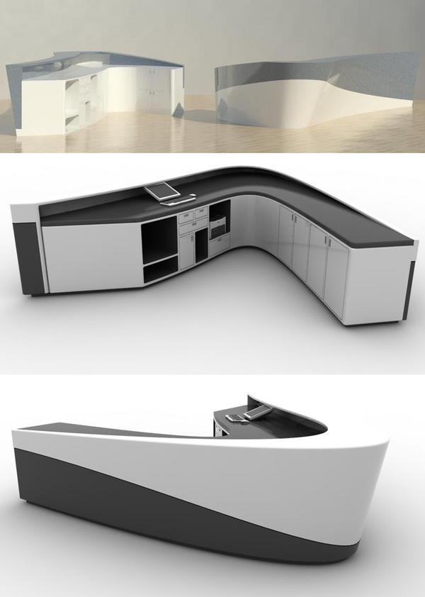 Luxury Black And White Reception Desk