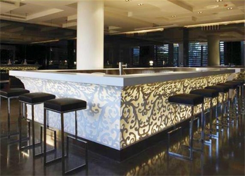 luxury design outdoor bar counter with layer and led lighting