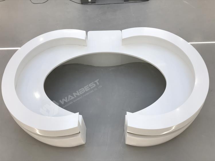 The Oval Artificial Stone Reception Desk For France Project