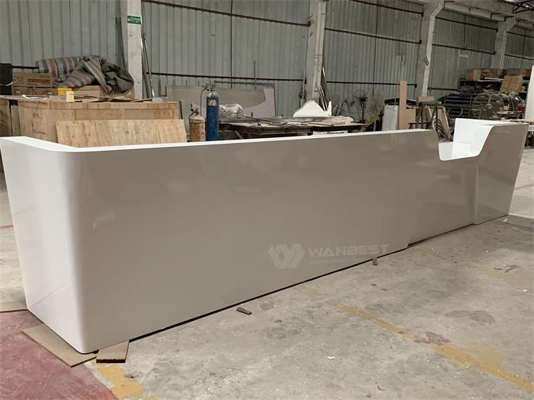 Super Long Straight Commercial Wooden Reception Desk